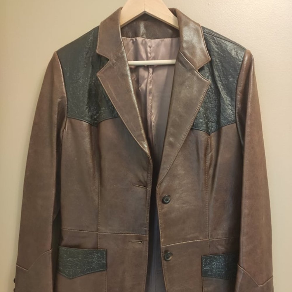 Vintage Brown Leather Jacket - Geniuine Leather!
